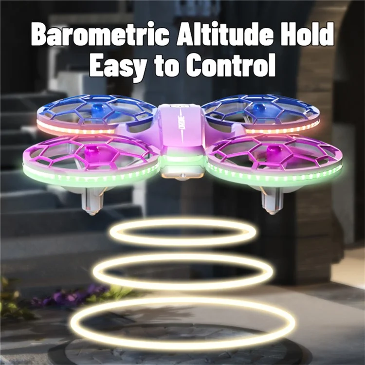 H127 Anfänger-Drohnenrenn-Quadcopter mit buntem LED-Licht und 2 Batterien - Farbverlauf Blau