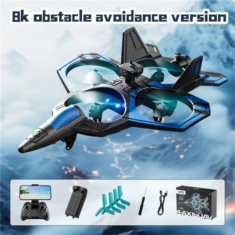 4DRC 4D-V46 Aerial Photography Foam Glider Drone HD-Kamera Höhenhalter Flugzeug mit einzelner Batterie - Blau