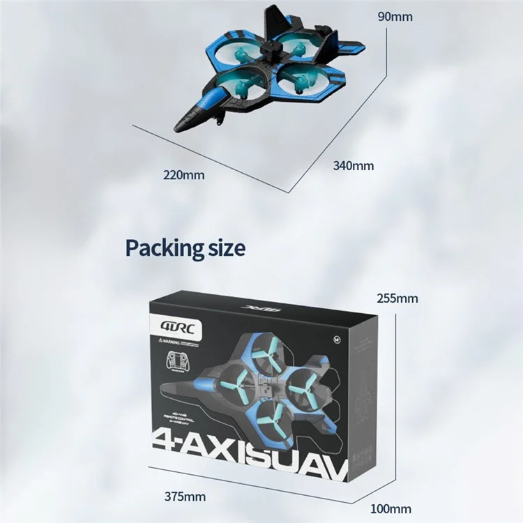 4DRC 4D-V46 Aerial Photography Foam Glider Drone HD-Kamera Höhenhalter Flugzeug mit einzelner Batterie - Blau