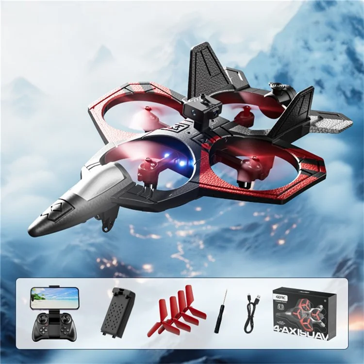 4DRC 4D-V46 Aerial Photography Foam Glider Drone HD Camera Altitude Hold Aircraft Dual Battery - Red