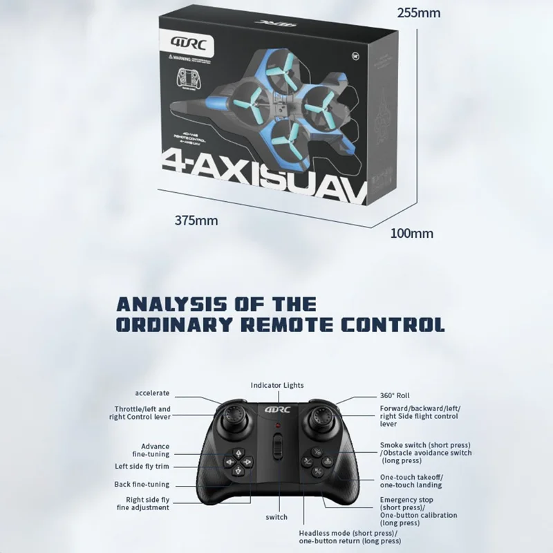 4DRC 4D-V46 Beginners Foam Glider Drone No Camera Remote Control Aircraft Single Battery - Red