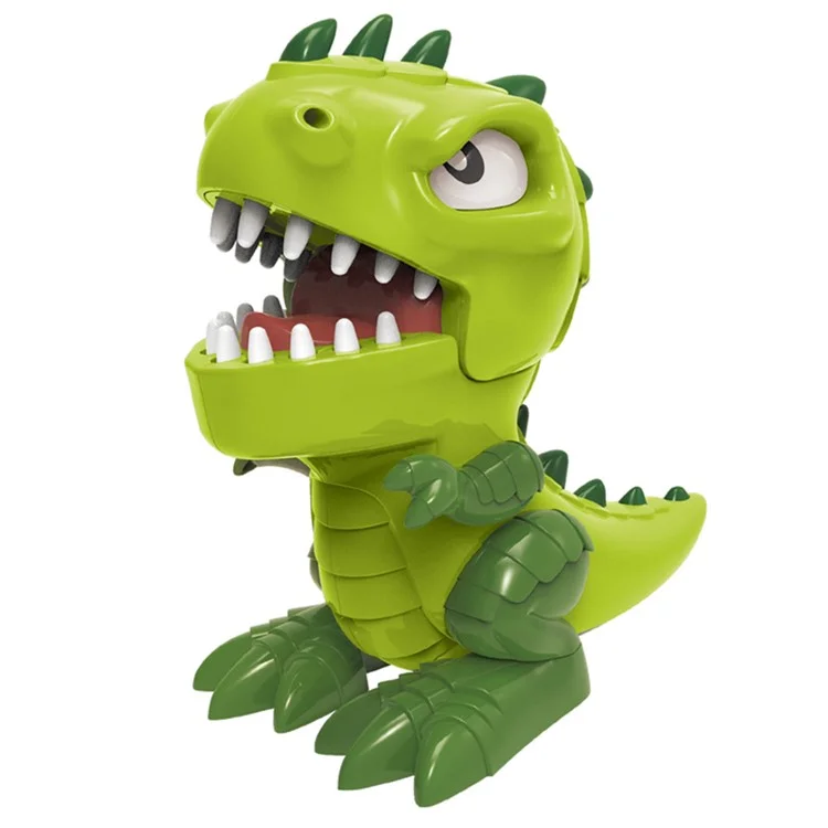 Dinosaurier-Zähne-Spiel für Kinder mit beißenden Fingern, bei dem der Zahn hinuntergedrückt wird - Spielzeug-Streich mit Ton und Licht - Grün