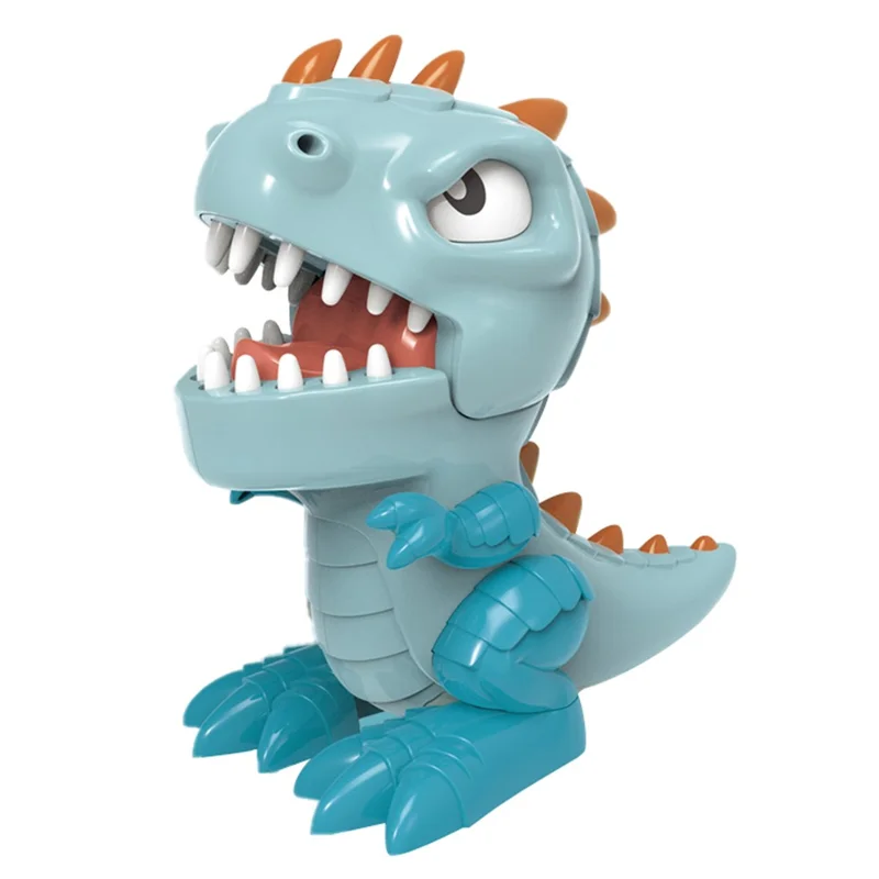 Dinosaur Teeth Game for Kids Biting Finger Push Tooth Down Game Prank Toys with Sound and Light - Blue