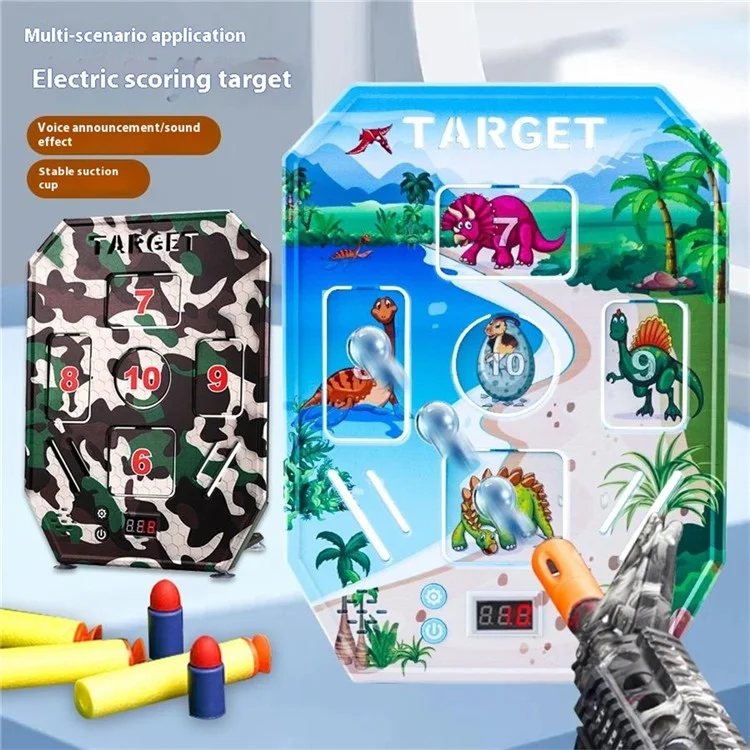 Elektronisches Zielscheibensystem für Kinder mit 3 Spielmodi, automatischer Rücksetzung, Schaumblaster-Schießpraxis-Ziele - MH3112A