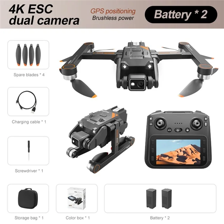 RG700PRO Drohne mit Dual-Kamera, bürstenlosem Motor, HD-Luftfotografie und Quadcopter mit 2 Batterien