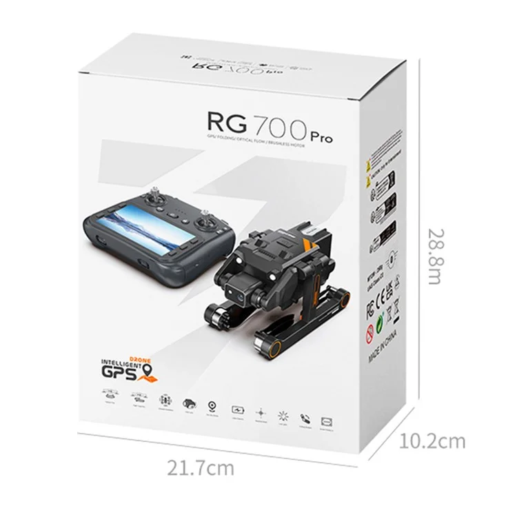 RG700PRO Drohne mit Dual-Kamera, bürstenlosem Motor, HD-Luftfotografie und Quadcopter mit 2 Batterien