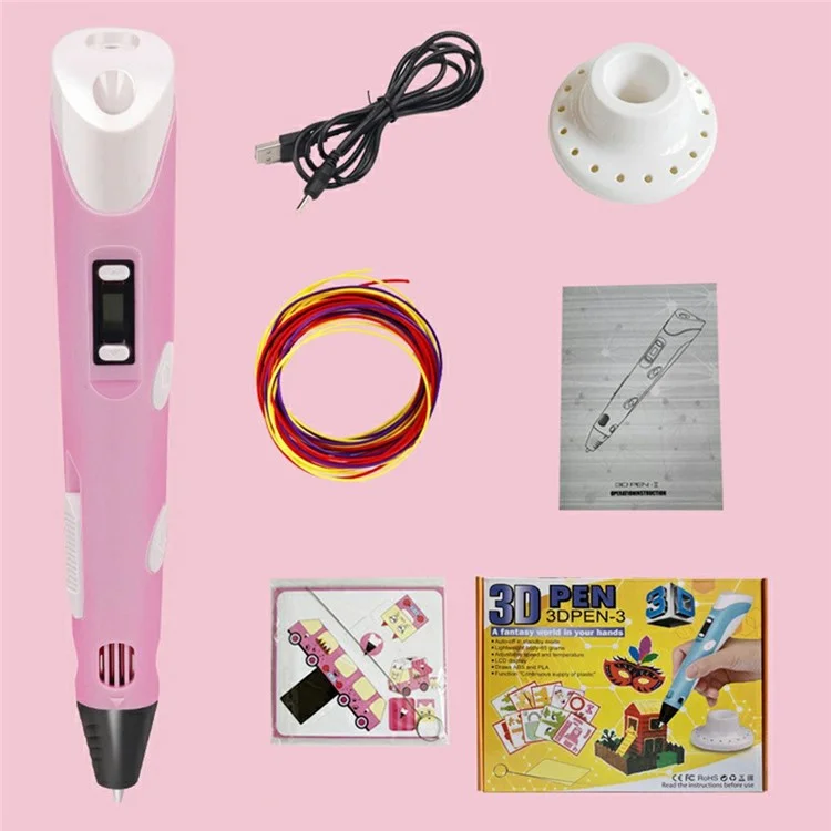 2nd Generation 3D Printing Pen High Temperature 3D Drawing DIY Doodling Tool - Pink