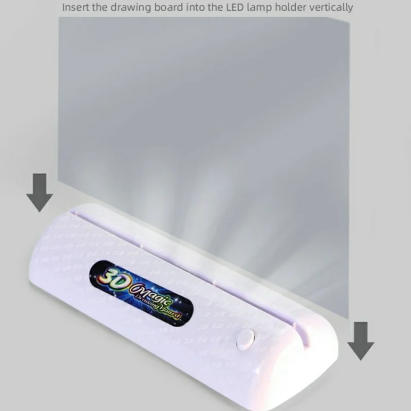 3D Fluorescent Drawing Board 16 x 12cm Light Up Writing Pad Doodle Board Educational Toy for Kids - Space Style