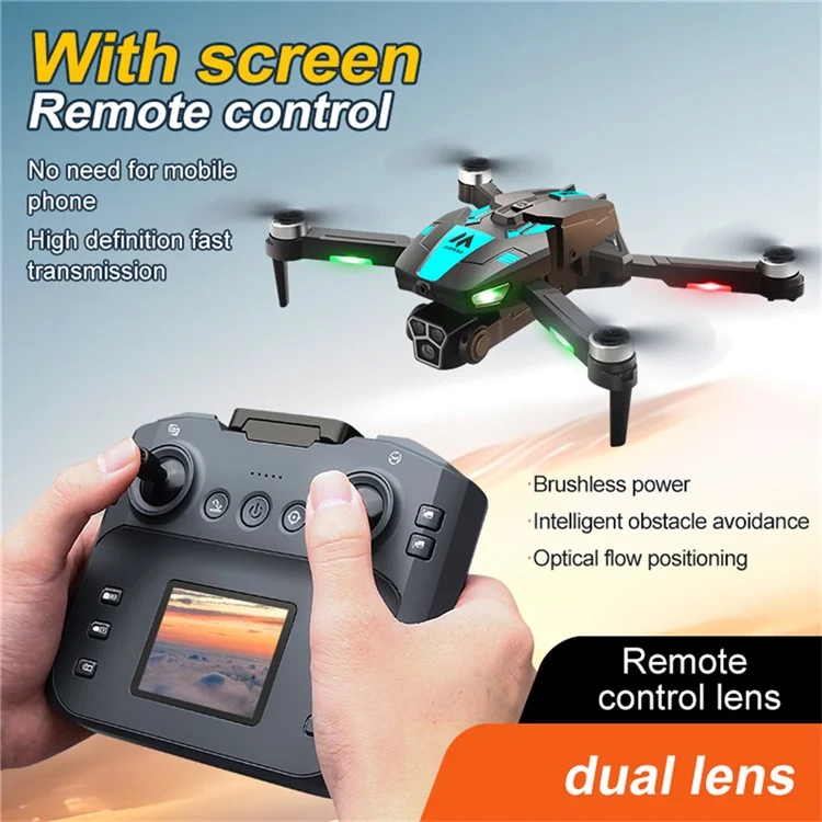 M5s WiFi FPV Optical Flow Positioning Brushless RC Drone 4CH 6 Axis Gyro Quadcopter with Dual HD Cameras ( with 1 Battery ) - Blue
