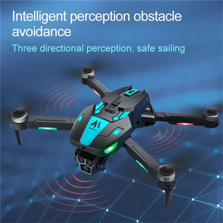 M5s WiFi FPV Optical Flow Positioning Brushless RC Drone 4CH 6 Axis Gyro Quadcopter with Dual HD Cameras ( with 1 Battery ) - Blue