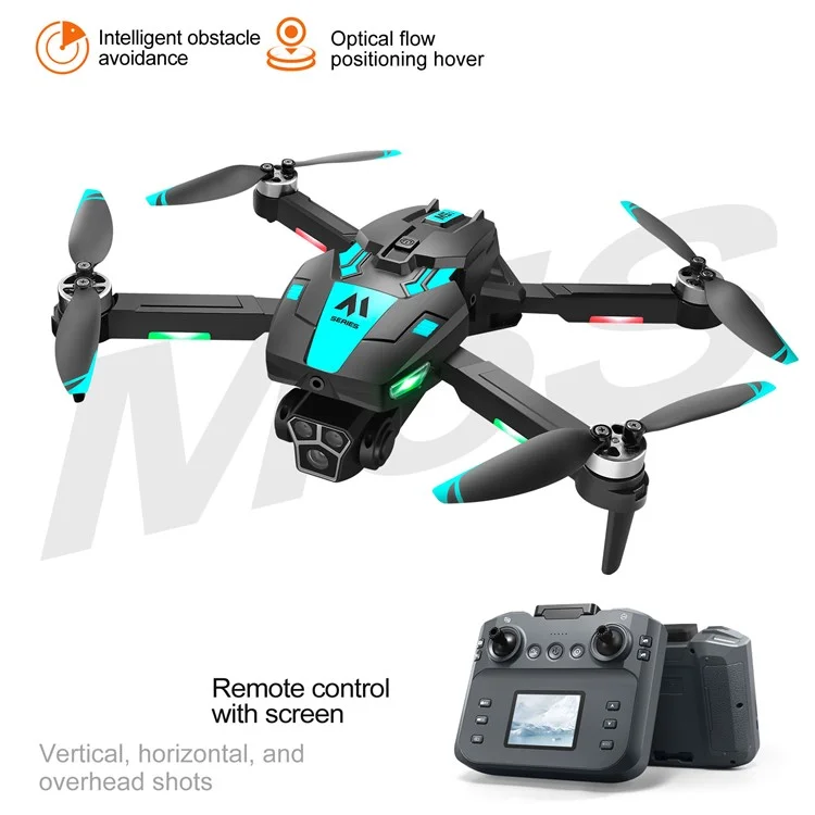 M5s WiFi FPV Optical Flow Positioning Brushless RC Drone 4CH 6 Axis Gyro Quadcopter with Dual HD Cameras ( with 1 Battery ) - Blue