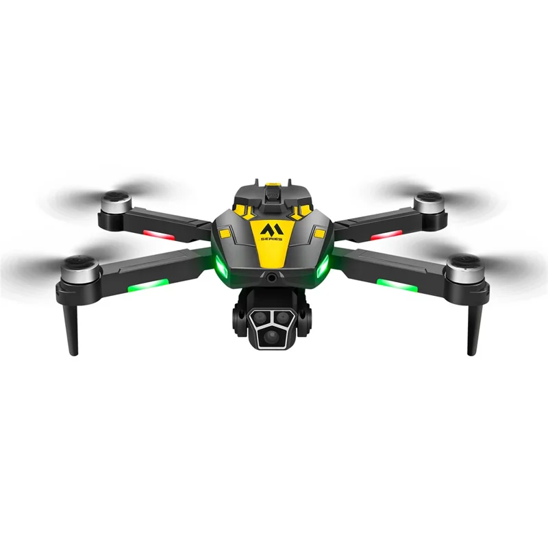 M5s WiFi FPV Optical Flow Positioning Brushless RC Drone 4CH 6 Axis Gyro Quadcopter with Dual HD Cameras ( with 2 Battery ) - Yellow