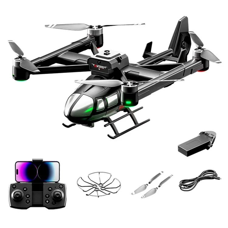 X38 DC-135 HD Camera Drone Optical Flow Hovering Obstacle Avoidance Aerial Photography Quadcopter with 1 Battery - Black+Silver