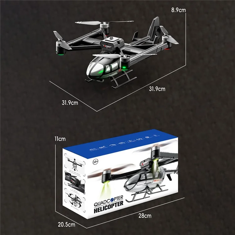 X38 DC-135 HD Camera Drone Optical Flow Hovering Obstacle Avoidance Aerial Photography Quadcopter with 1 Battery - Black+Silver