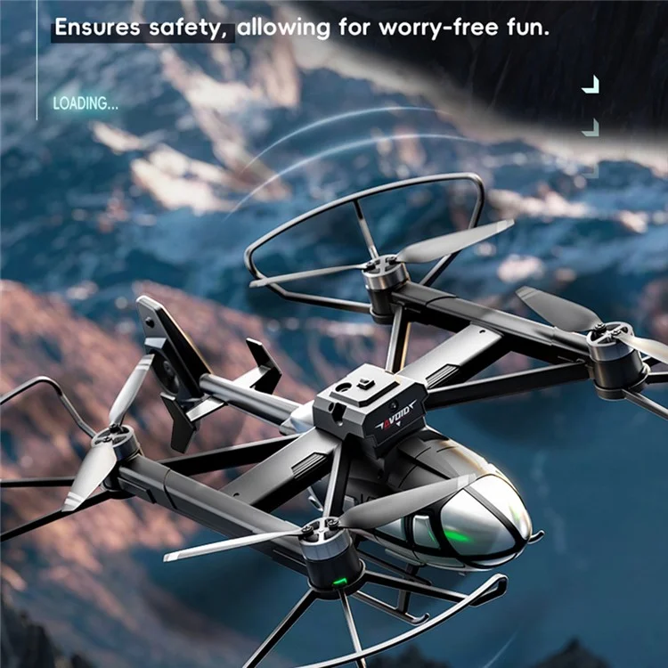 X38 DC-135 HD Camera Drone Optical Flow Hovering Obstacle Avoidance Aerial Photography Quadcopter with 1 Battery - Black+Silver