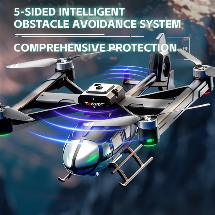 X38 DC-135 HD Camera Drone Optical Flow Hovering Obstacle Avoidance Aerial Photography Quadcopter with 1 Battery - Black+Silver