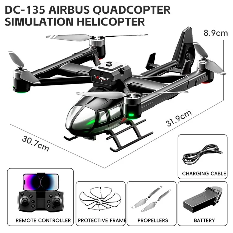 X38 DC-135 HD Camera Drone Optical Flow Hovering Obstacle Avoidance Aerial Photography Quadcopter with 1 Battery - Black+Silver