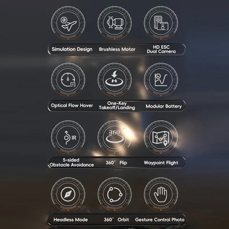 X38 DC-135 HD Camera Drone Optical Flow Hovering Obstacle Avoidance Aerial Photography Quadcopter with 2 Battery - Blue+Silver