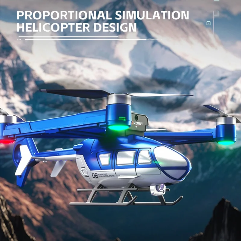 X38 DC-135 HD Camera Drone Optical Flow Hovering Obstacle Avoidance Aerial Photography Quadcopter with 2 Battery - Blue+Silver