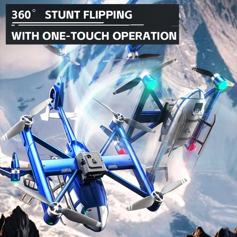 X38 DC-135 HD Camera Drone Optical Flow Hovering Obstacle Avoidance Aerial Photography Quadcopter with 2 Battery - Blue+Silver