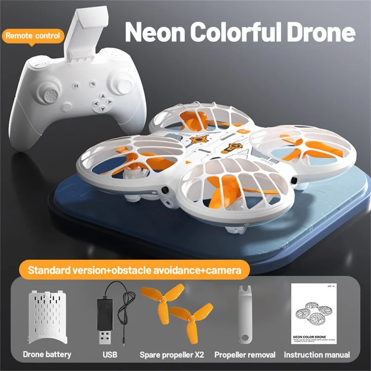 H122 Smart Obstacle Avoidance Drone with Neon Light HD Aerial Photography Quadcopter with 1 Battery
