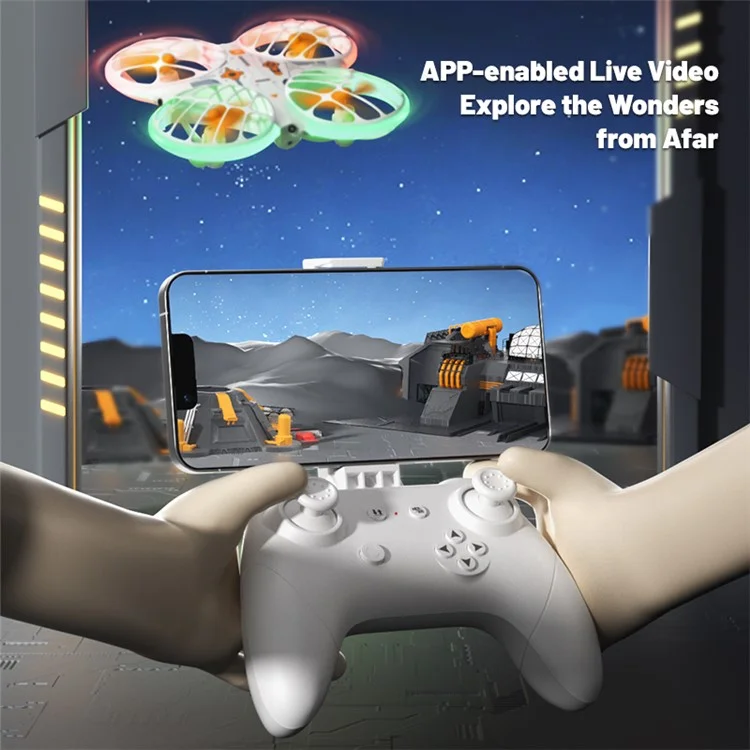 H122 Smart Obstacle Avoidance Drone with Neon Light HD Aerial Photography Quadcopter with 1 Battery