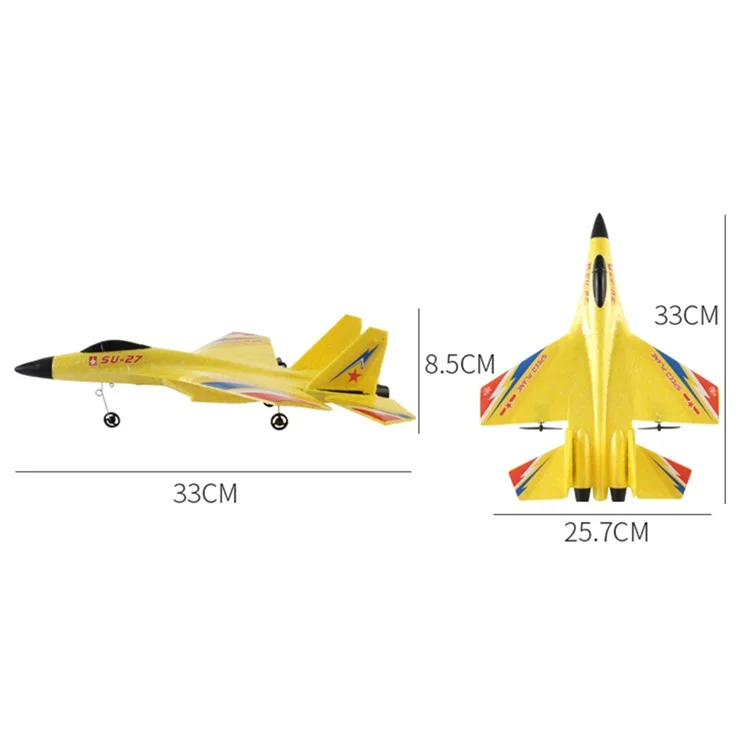 HW28 (SU27) RC Plane for Kids 2.4GHz 2.5 Channel Remote Control Airplane EPP Foam RC Glider - Yellow