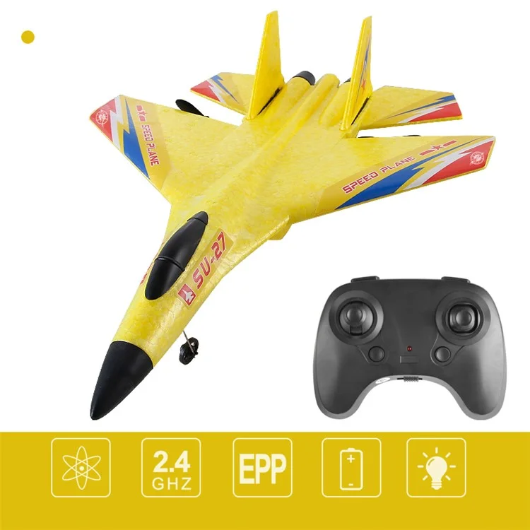 HW28 (SU27) RC Plane for Kids 2.4GHz 2.5 Channel Remote Control Airplane EPP Foam RC Glider - Yellow