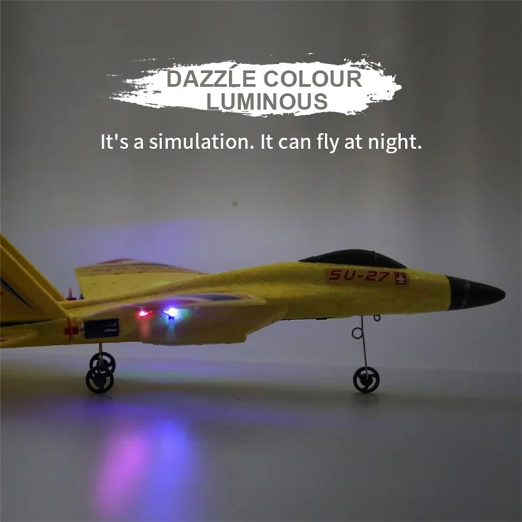 HW28 (SU27) RC Plane for Kids 2.4GHz 2.5 Channel Remote Control Airplane EPP Foam RC Glider - Yellow