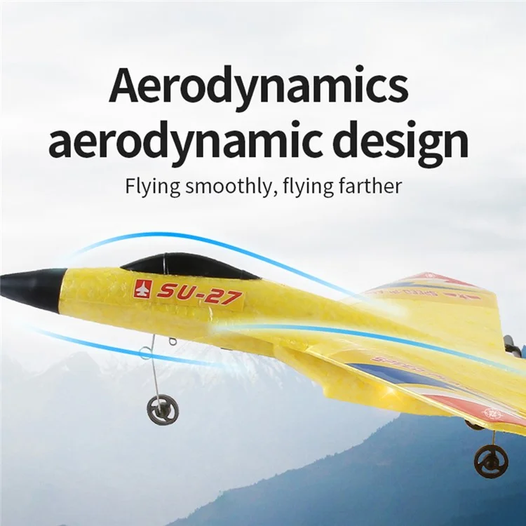 HW28 (SU27) RC Plane for Kids 2.4GHz 2.5 Channel Remote Control Airplane EPP Foam RC Glider - Yellow