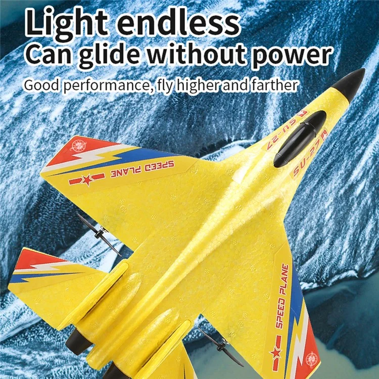HW28 (SU27) RC Plane for Kids 2.4GHz 2.5 Channel Remote Control Airplane EPP Foam RC Glider - Yellow