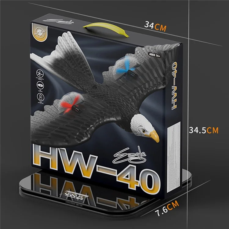 HW40 Aereo RC Aquila Telecomandato Aliante 2.4GHZ 2.5CH con Giroscopio a 6 Assi