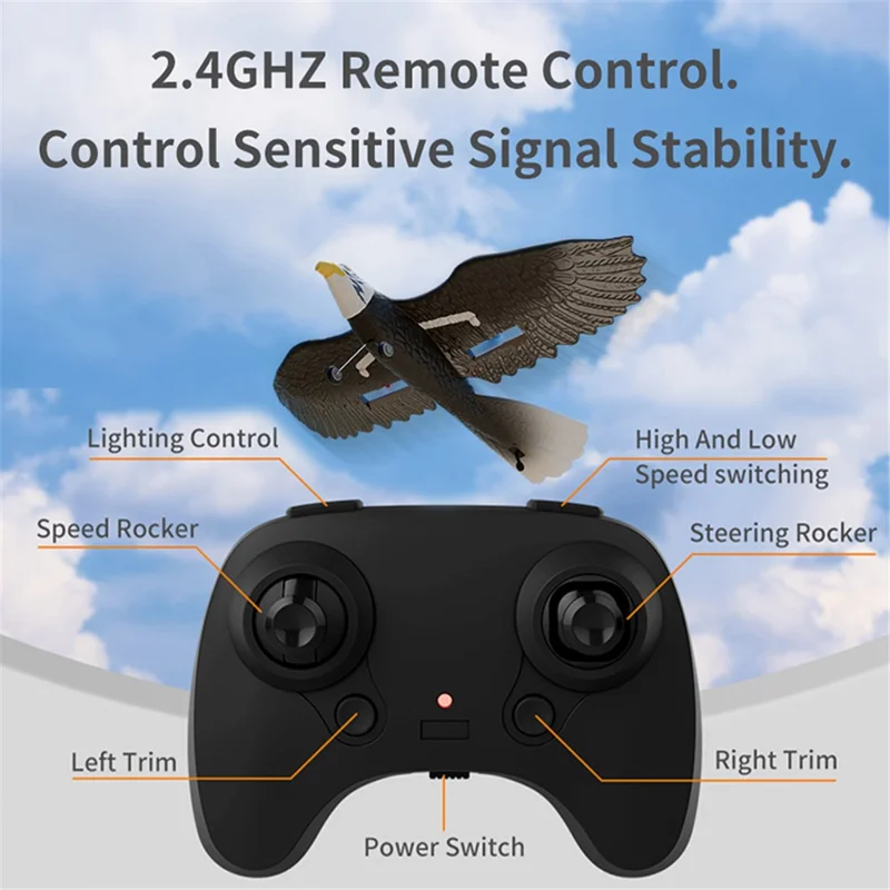 HW40 Aereo RC Aquila Telecomandato Aliante 2.4GHZ 2.5CH con Giroscopio a 6 Assi