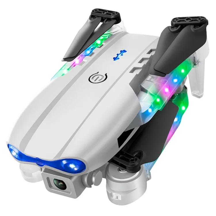 E99D Dron Plegable con Doble Lente, Aeronave Portátil con Efectos de Luz / Control Remoto con Pantalla, Batería Única - E99 Gris