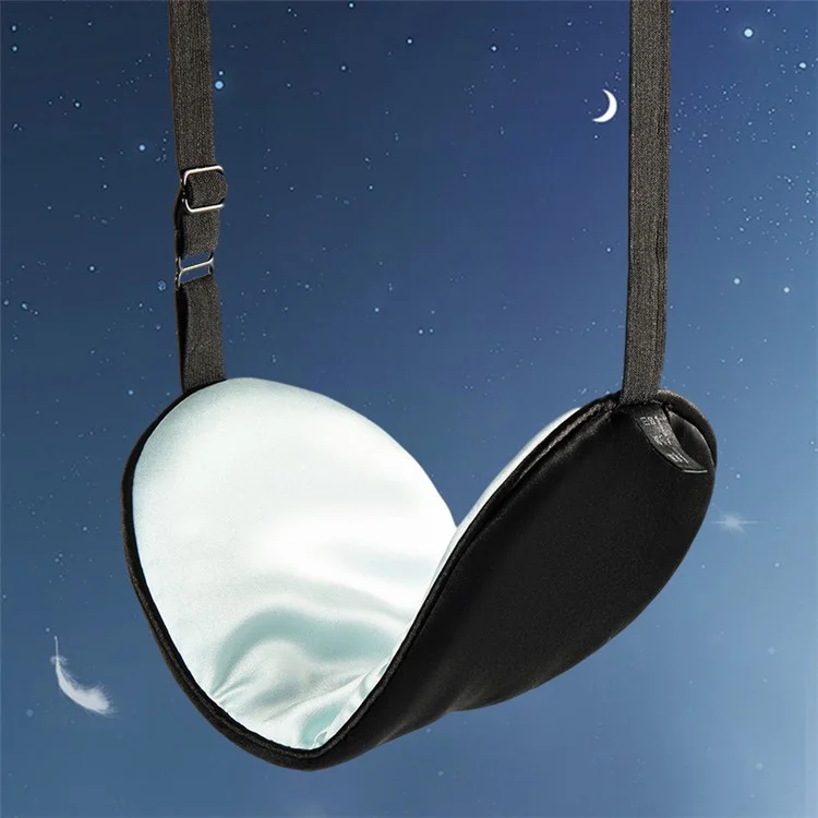 Sleep Eye Mask 16 Momme Both Sides Mulberry Silk Sleep Shades Cover Sleeping Aid with Adjustable Strap - Baby Blue