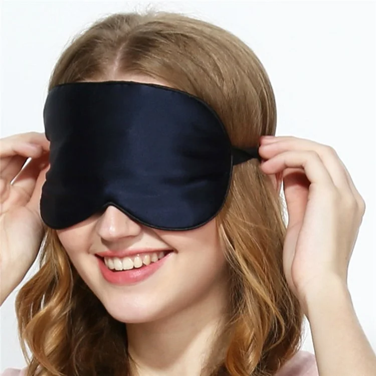 Sleep Eye Mask 16 Momme Both Sides Mulberry Silk Sleep Shades Cover Sleeping Aid with Adjustable Strap - Baby Blue