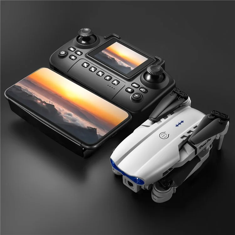 Dron Plegable de Flujo Óptico con Controlador de Pantalla, Sin Luces, Batería Única - E99 Gris
