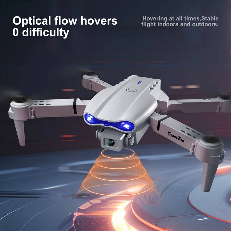 Dron Plegable de Flujo Óptico con Controlador de Pantalla, Sin Luces, Batería Única - E99 Gris