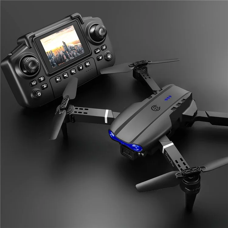 Dron Plegable de Flujo Óptico con Controlador de Pantalla, Sin Luces, Batería Única - E99 Negro