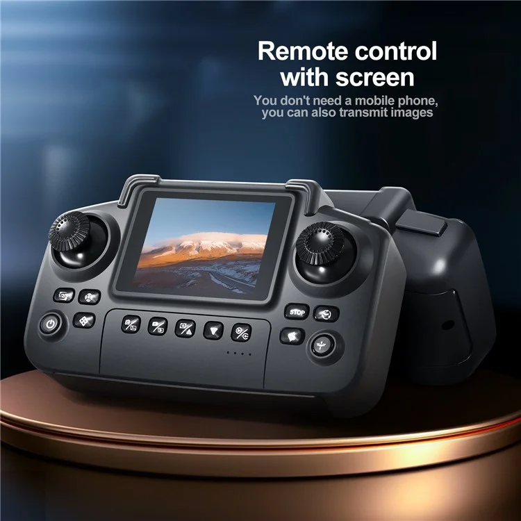 Dron Plegable de Flujo Óptico con Controlador de Pantalla, Sin Luces, Batería Única - E99 Negro