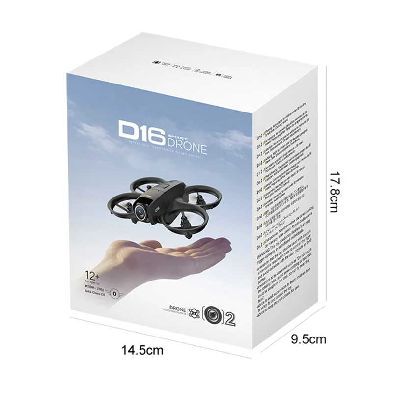 D16 Obstacle Avoidance Mini Drone Dual Camera HD Aerial Photography Quadcopter with 1 Battery - Grey