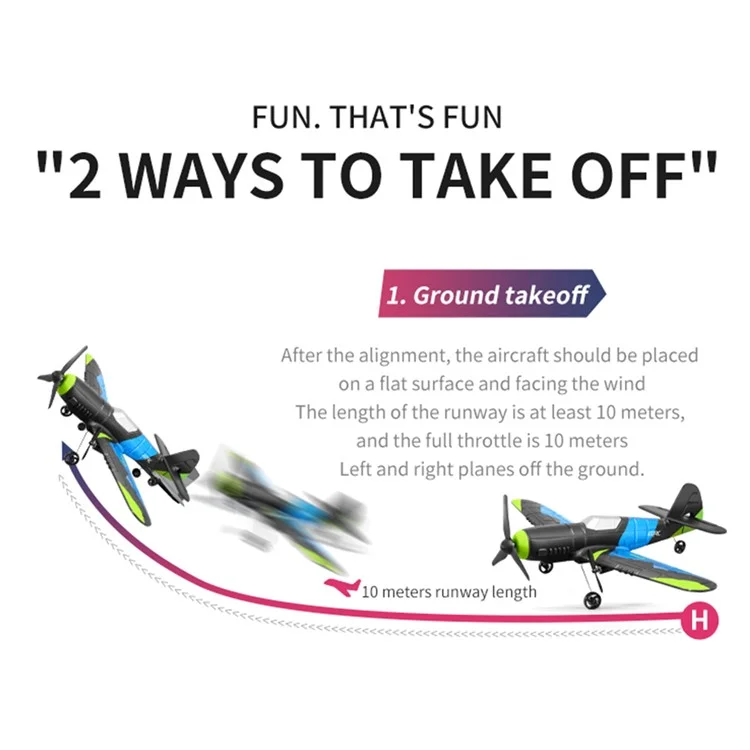 4DRC 4D-G8 EPP Foam RC Airplane 6 Axis Gyroscope Fixed Wing Glider Aircraft Toy for Kids, with 2 Battery