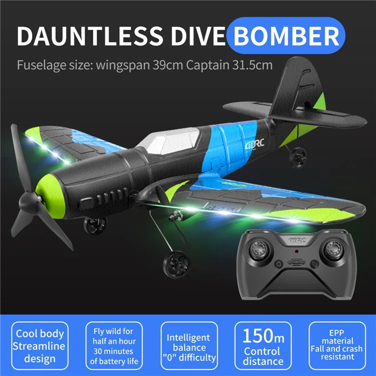 4DRC 4D-G8 EPP Foam RC Airplane 6 Axis Gyroscope Fixed Wing Glider Aircraft Toy for Kids, with 2 Battery