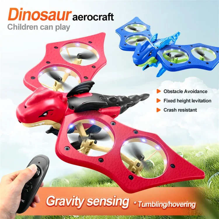 4DRC 4D-V48 EPP Foam Drone Dinosaur Shape Quadcopter Altitude Hold RC Aircraft for Kids Toy, with 1 Battery - Blue