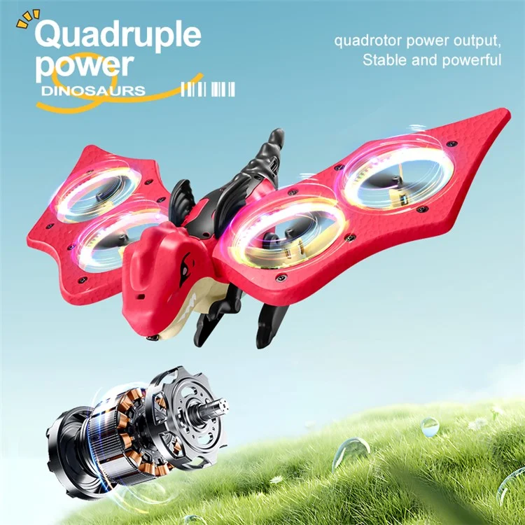 4DRC 4D-V48 EPP Foam Drone Dinosaur Shape Quadcopter Altitude Hold RC Aircraft for Kids Toy, with 1 Battery - Blue
