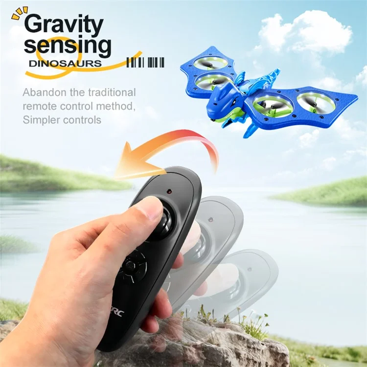 4DRC 4D-V48 EPP Foam Drone Dinosaur Shape Quadcopter Altitude Hold RC Aircraft for Kids Toy, with 1 Battery - Blue