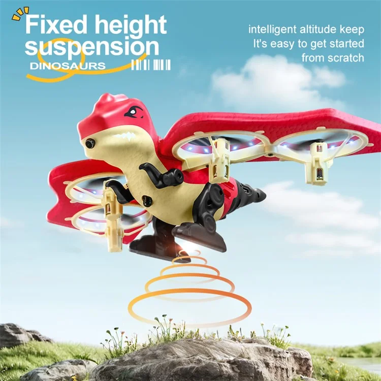 4DRC 4D-V48 EPP Foam Drone Dinosaur Shape Quadcopter Altitude Hold RC Aircraft for Kids Toy, with 1 Battery - Blue