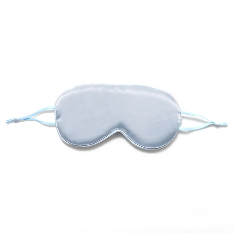 Eye Covering Blindfold with Ear Loop Imitated Silk Eye Shade Cover for Sleeping Travel (ST) - Blue