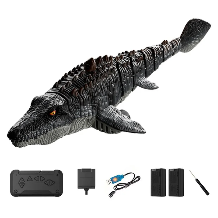 4DRC 4D-S11 2.4G Remote Control Mosasaur Shape RC Boat Water Spraying Toy with Camera, with 2 Battery