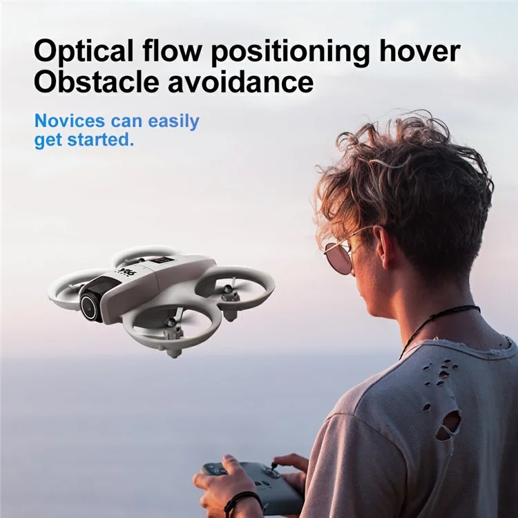 V66 HD Dual Camera RC Drone Optical Flow Obstacle Avoidance Quadcopter with 1 Battery - Grey